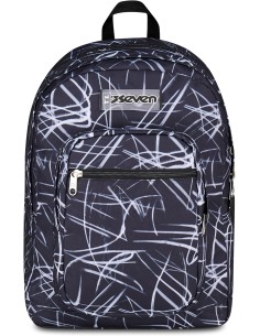 Seven Zaino Scuola FREETHINK, Doppio Scomparto, Nero, 34...