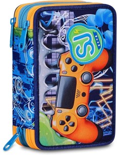 SJ GANG STYLE JAM GANG Astuccio Scuola 3 zip JOYFUL PINS...