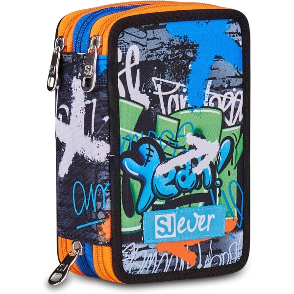 SJ GANG STYLE JAM GANG Astuccio Scuola 3 Zip,...