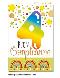 Biglietto Auguri Compleanno 4 anni