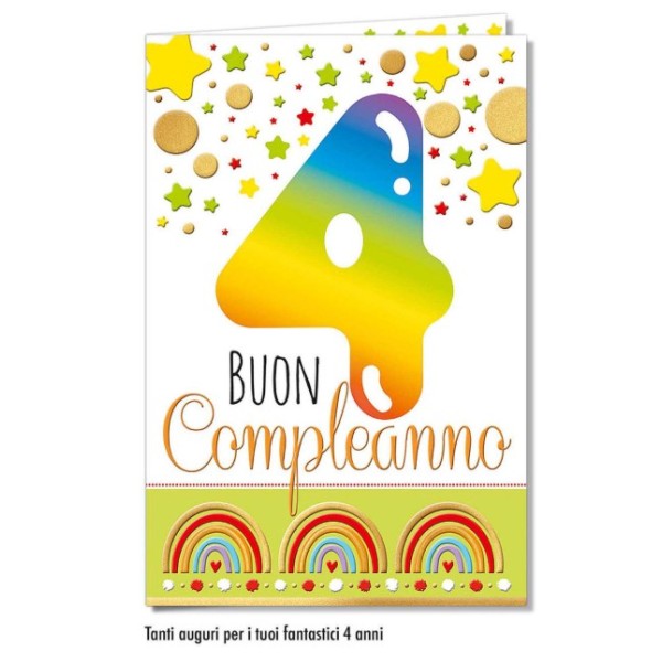 Biglietto Auguri Compleanno 4 anni