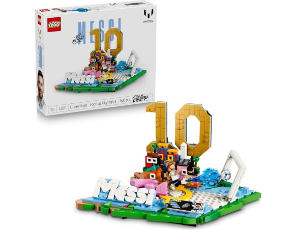 LEGO Editions Lionel Messi – 43011 Highlights Calcistici Giocattolo - Modello 3D da Esposizione con Minifigure da Collezione -