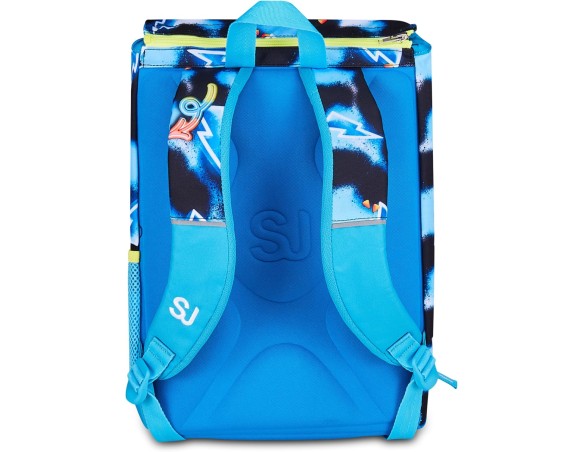 SJ GANG STYLE JAM GANG Zaino Scuola Estensibile GLOWGAME, Celeste, 24L, Zip Laterali, Applicazione luminosa che cambia colore a