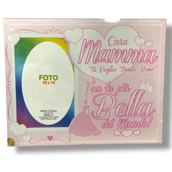 Portafoto cornice in vetro festa della mamma