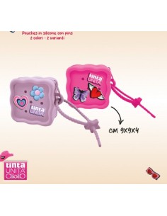 BORSA Mini Pouch Silicone TintaUnita Clik Portatutto con...