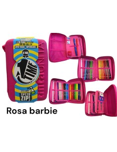 Astuccio Completo One Time Fucsia Rosa Barbie 3 piani una...