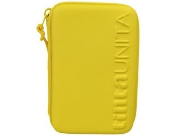 Astuccio Completo One Time Giallo 3 piani una zip TintaUNITA con 18 Pastelli, 18 Pennarelli, 1 Penna Blu, 1 Penna Rossa, una Go