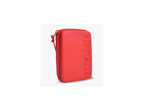 Astuccio Completo One Time Rosso 3 piani una zip TintaUNITA con 18 Pastelli, 18 Pennarelli, 1 Penna Blu, 1 Penna Rossa, una Gom