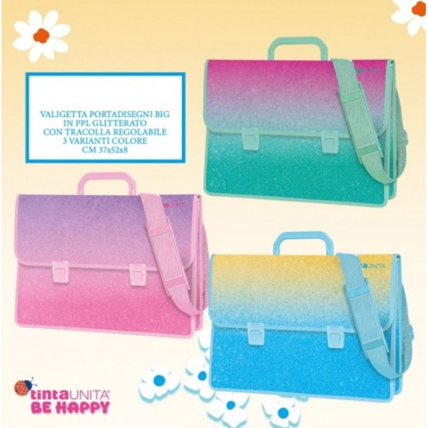 Valigetta Soft PPL Tinta Unita Be Happy con...