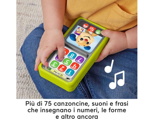 Telefono Fisher-Price - Smartphone Scorri e Impara, telefono giocattolo didattico per neonati e bambini ai primi passi, con luc