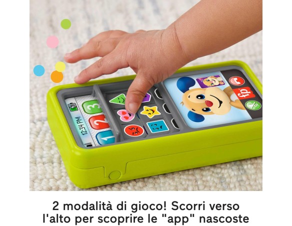 Telefono Fisher-Price - Smartphone Scorri e Impara, telefono giocattolo didattico per neonati e bambini ai primi passi, con luc