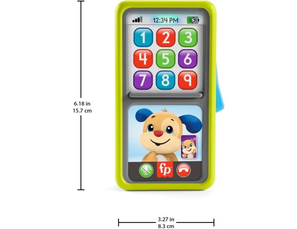 Telefono Fisher-Price - Smartphone Scorri e Impara, telefono giocattolo didattico per neonati e bambini ai primi passi, con luc