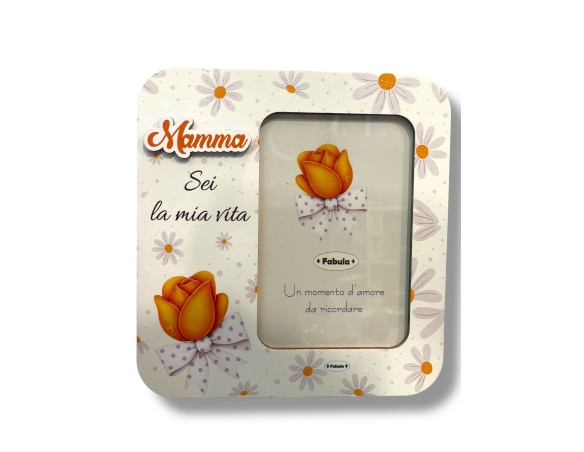 Festa della Mamma | PORTAFOTO CORNICE DECENTRATA IN LEGNO MAMMA VERTICALE - 10 X 15 ( festa della mamma)