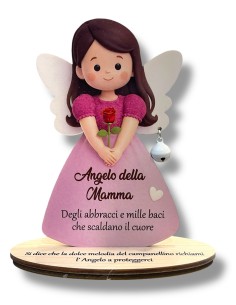 Porta Foto/Memo Angelo della mamma In Legno Naturale Con...