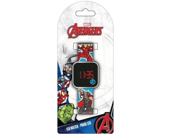 Marvel Avengers - Orologio da polso digitale Led per bambini, Funzione data avengers