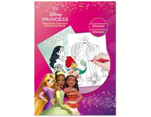 Principesse | Album Libro da colorare c/adesivi 31x23x15cm Principesse Princess