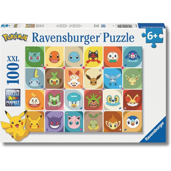 Ravensburger - Puzzle Pokémon, 100 Pezzi XXL -...