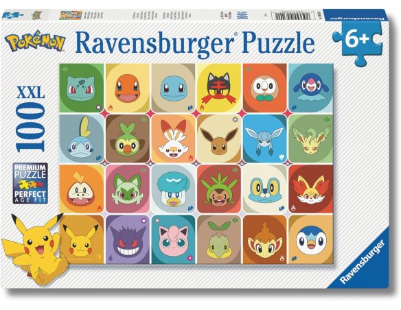Ravensburger - Puzzle Pokémon, 100 Pezzi XXL - Puzzle Bambini 6 Anni, Collezione Pokémon, Giochi Educativi e Divertenti, Idee R