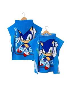 Sonic | Poncho mare in spugna Sonic accappatoio blu...