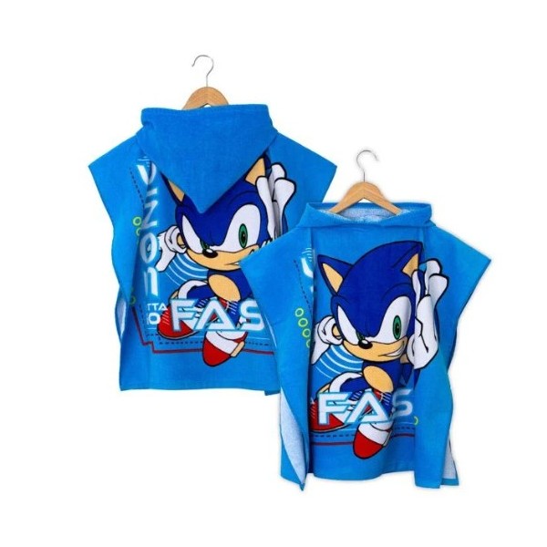 Sonic | Poncho mare in spugna Sonic accappatoio...