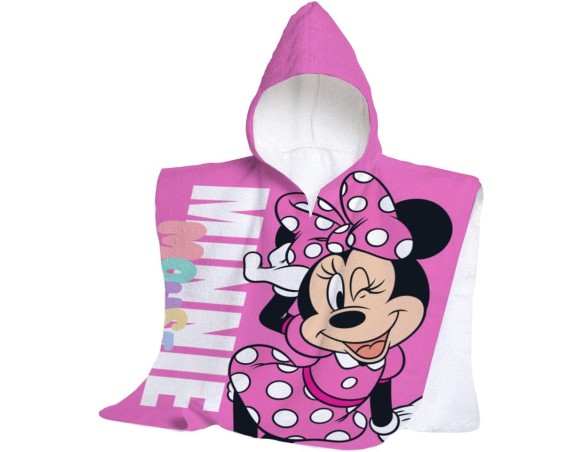 Minnie | Poncho mare in spugna Minnie Mouse accappatoio rosa per bambina