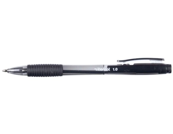 Penna A Sfera Plus A Scatto 1.0 mm Nera – Confezione 12 pz