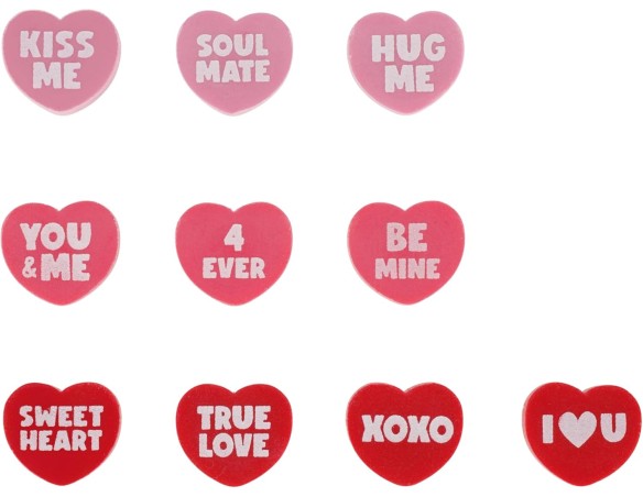Legami - Mini Distributore Gomme per Cancellare, Love Dispenser, 15 Gomme, Gomma a forma Cuore, Dimensioni 9 x 22 x 0.5 cm