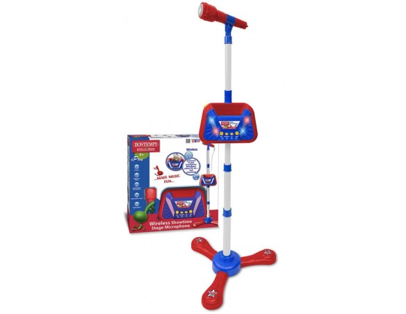Bontempi | WirelessStage Mic - Microfono da Palco Wireless per Esibizioni Senza Limiti, Blu, 360x360x1100 mm