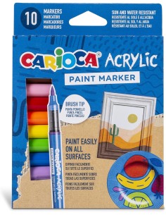 Carioca Paint Marker Acrilici – Set da 10 Pennarelli con...