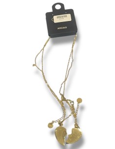 SET 2 COLLANE 2PZ CUORI SPEZZATI COLORE ORO