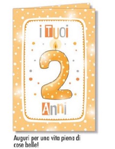 Biglietto Cromo Compleanno 2°anno anni unisex