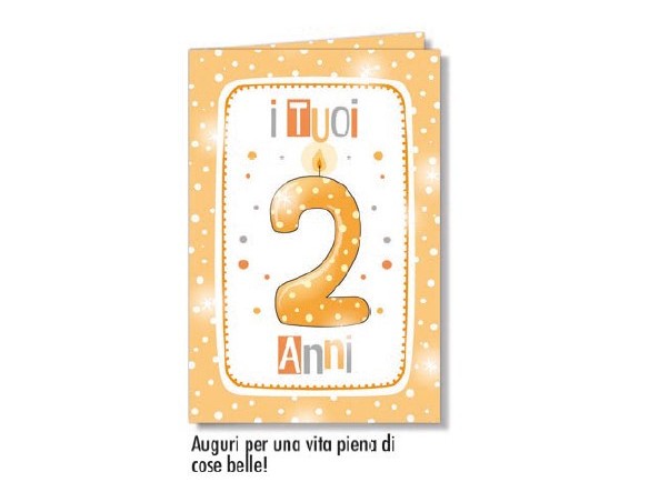 Biglietto Cromo Compleanno 2°anno anni unisex