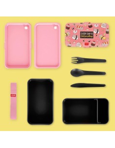 Legami - Porta Pranzo, Lunch Box, 3 Posate Incluse, Sushi... 2