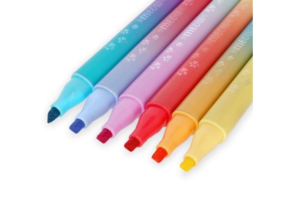 Legami - Set di 6 Pennarelli Doppia Punta con Colori Sovrascrivibili - Meow legami gatto