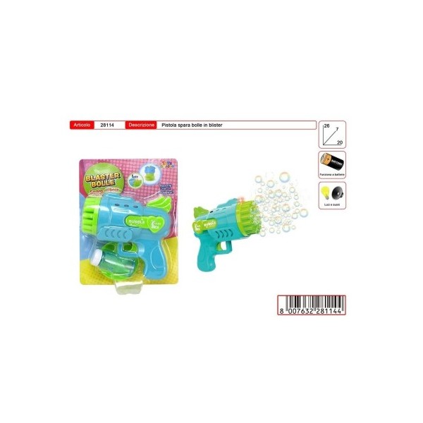Pistola Sparabolle con Luci e Suoni 2 Colori
