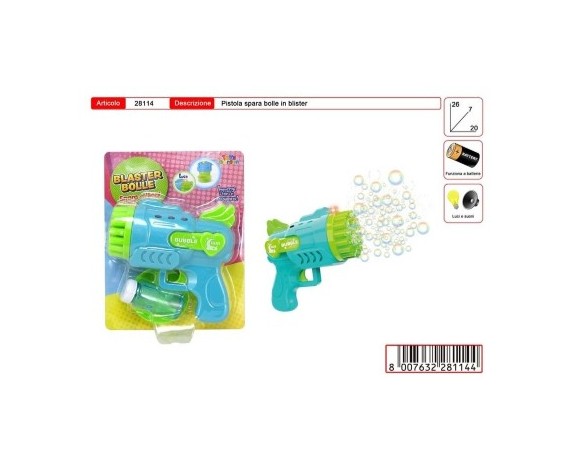 Pistola Sparabolle con Luci e Suoni 2 Colori