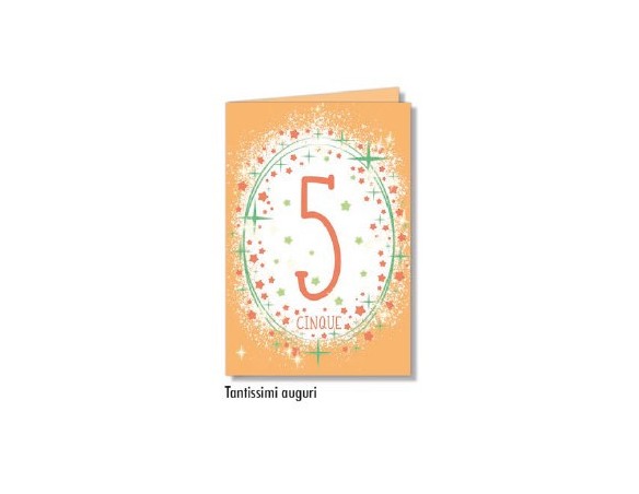 Biglietto Cromo compleanno 5 anno anni