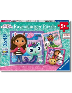 Ravensburger - Puzzle Bambini 5 Anni 3x49 Pezzi, Gabby's...