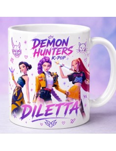 TAZZA DEMON HUNTERS K-POP CON NOME PERSONALIZZATO