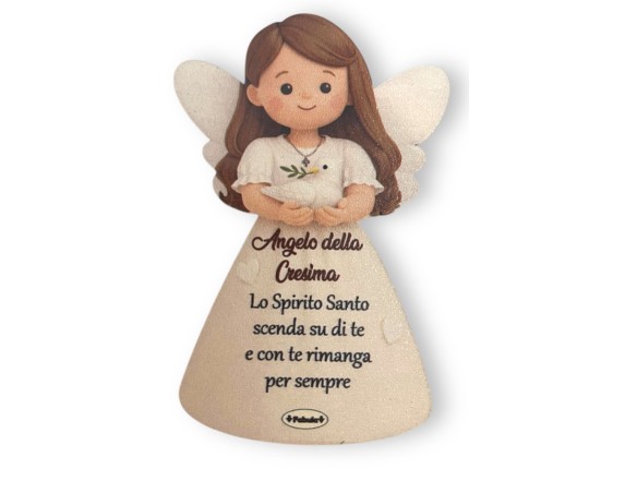 Magnete Angelo calamita Della santa cresima femminile bambina In Legno Naturale 8 CM