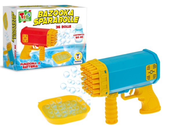 Teorema Teo's Pistola Sparabolle di Sapone 36 Fori 50ml 2 colori ass