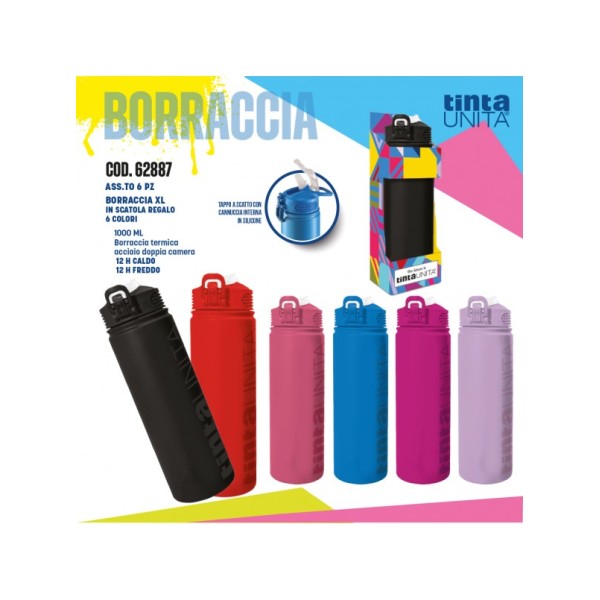 Borraccia Termica TintaUnita 1 Litro | Acciaio...