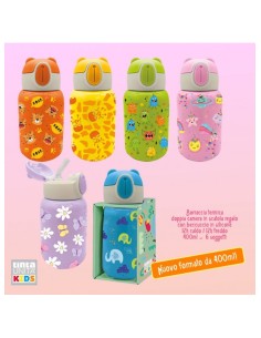 Borraccia Termica TintaUnita Kids 400ml: Acciaio Doppia...