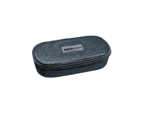 Astuccio Ovale TintaUnita - 23x10x6 cm - Organizzazione Scuola glamour nero tinta unita