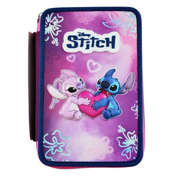 Seven Astuccio Lilo & Stitch 3 Zip, Triplo...