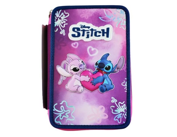 Seven Astuccio Lilo & Stitch 3 Zip, Triplo Scomparto, Completo di Matite, Pennarelli, Colori, Accessori Zaino, Elementari, Medi
