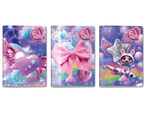 Quaderno Seven Sj Gang Sj Gang Wondrous Girl Quaderno A4 Maxi 96/100 Rigatura 10mm 5 mm quadrettino 1 rigo