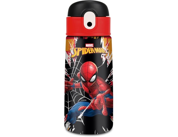 Seven Borraccia Kid Spiderman, Blu, 460 ml, Acciaio Inox, BPA free, Ermetica, Caldo 12h/freddo 24 h, A prova di perdite, Riutil