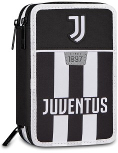 Seven Juventus Astuccio 3 Zip, Triplo Scomparto, Completo...