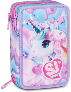 SJ GANG STYLE JAM GANG Astuccio Scuola 3 Zip LED UNICORN...